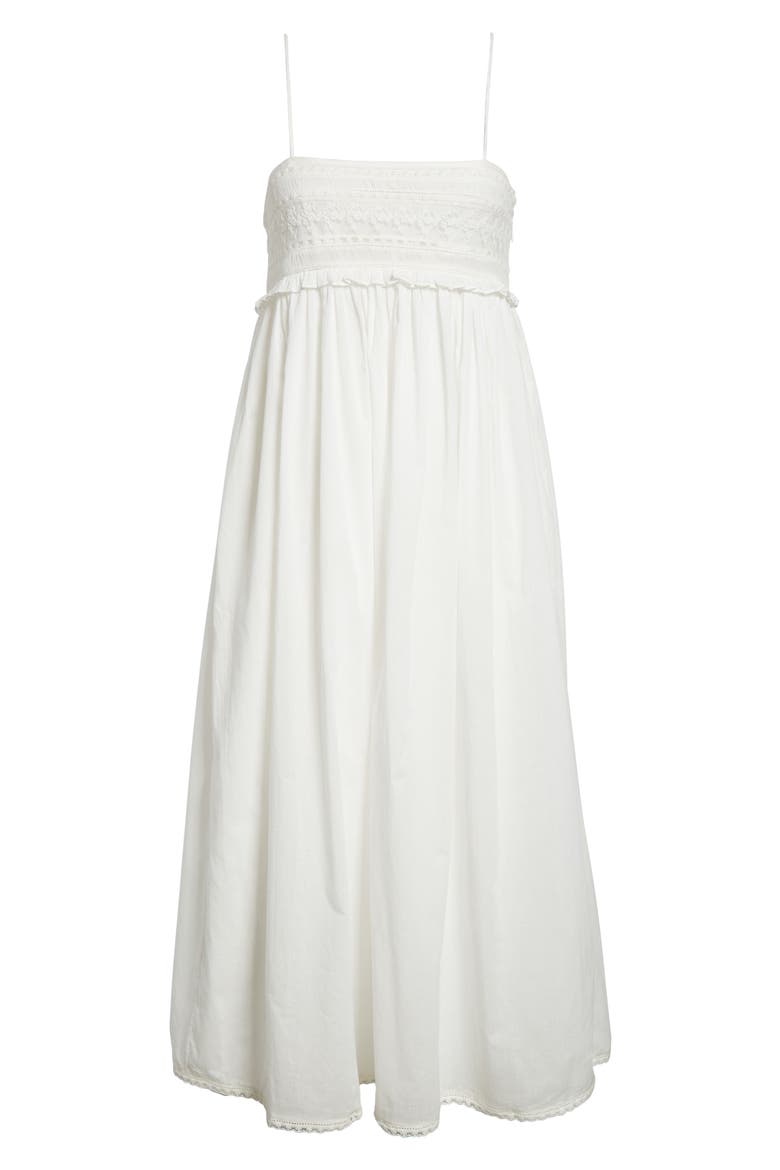 Danielle Embroidered Ruffle Cotton Sundress, Alternate, color, VINTAGE WHITE