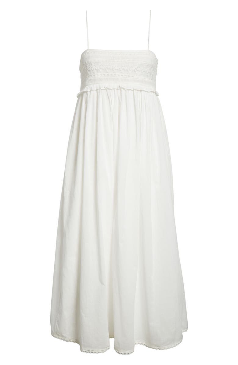 POSSE Danielle Embroidered Ruffle Cotton Sundress, Alternate, color, Vintage White