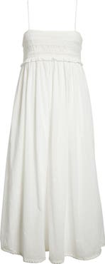 POSSE Danielle Embroidered Ruffle Cotton Sundress