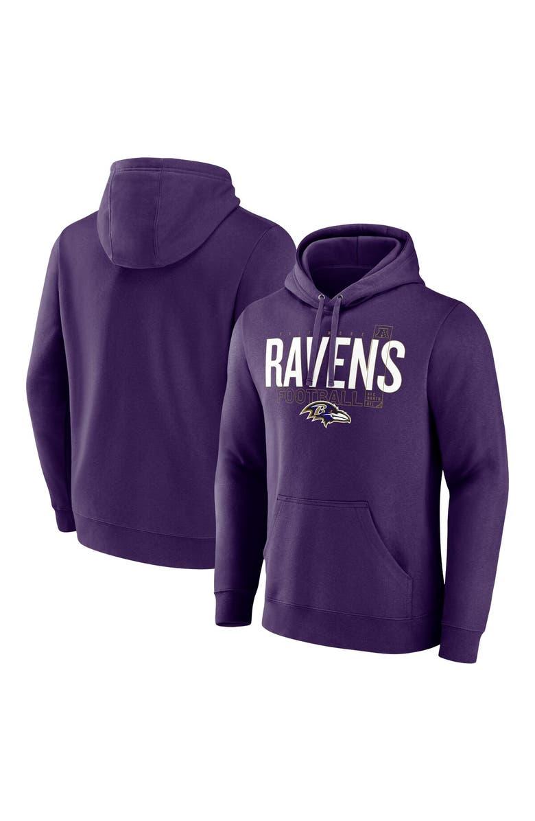 FANATICS Men's Fanatics Purple Baltimore Ravens Pylon Outline Pullover Hoodie, Main, color, 