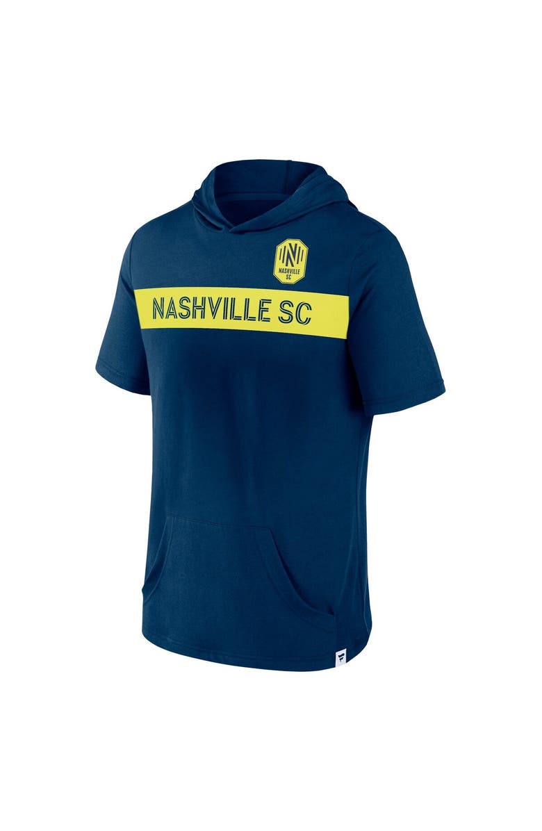 FANATICS Men's Fanatics Branded Navy Nashville SC Bicycle Kick Short Sleeve Pullover Hoodie, Alternate, color, 