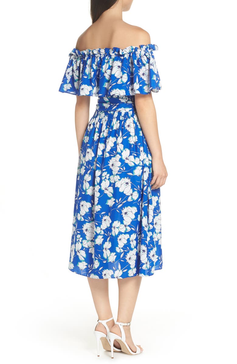 Eliza J Eliza Off the Shoulder Midi Dress, Alternate, color, 