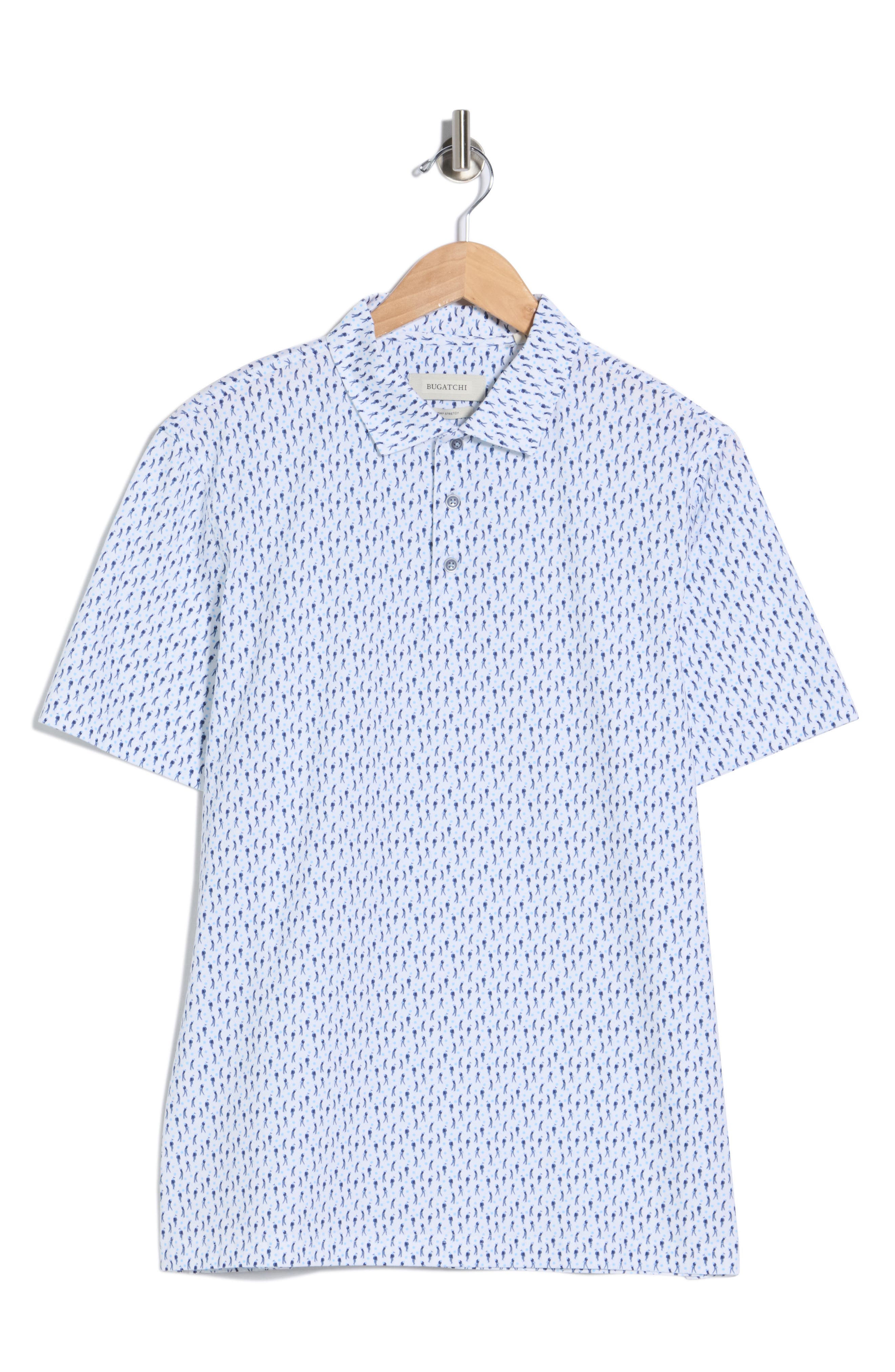 Bugatchi OoohCotton® Golf Print Polo