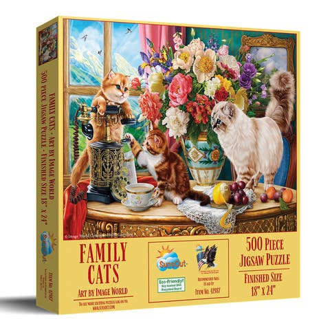 Family Cats 500 piece Jigsaw Puzzle for Adults