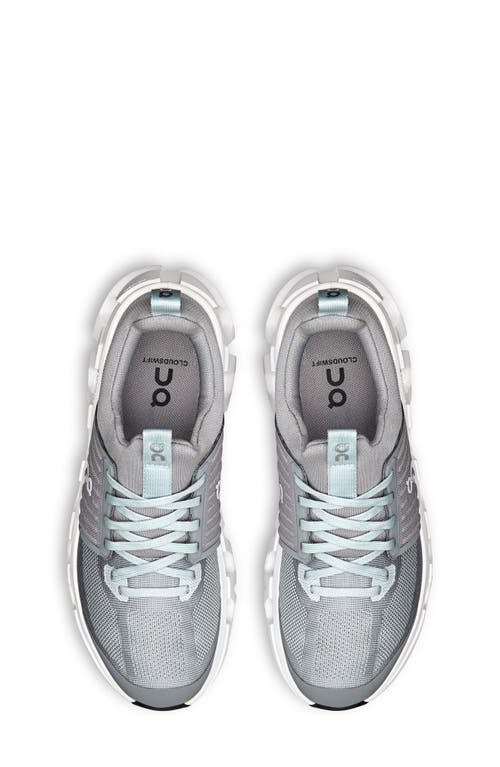 On Kids' Cloudswift Running Shoe In Alloy/glacier