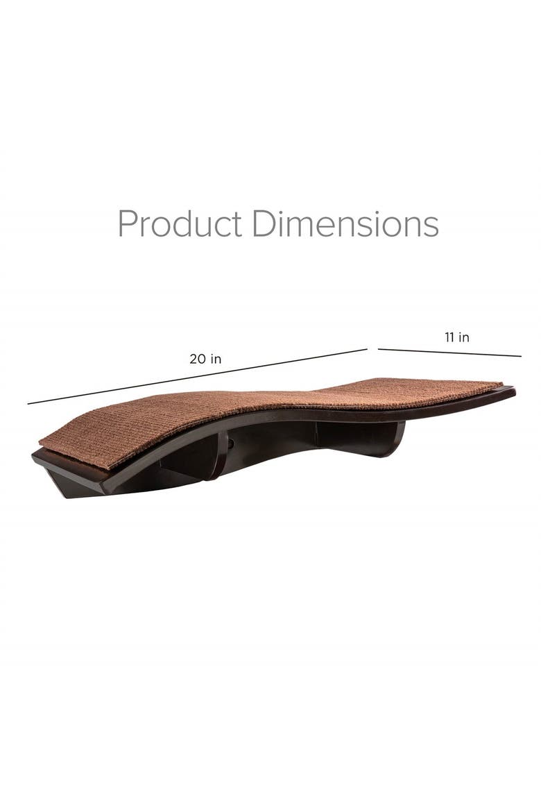 Cat Shelf, Wall-Mounted Curved Wooden Cat Perch - Holds Cats Up to 44 Lb, Alternate, color, Brown