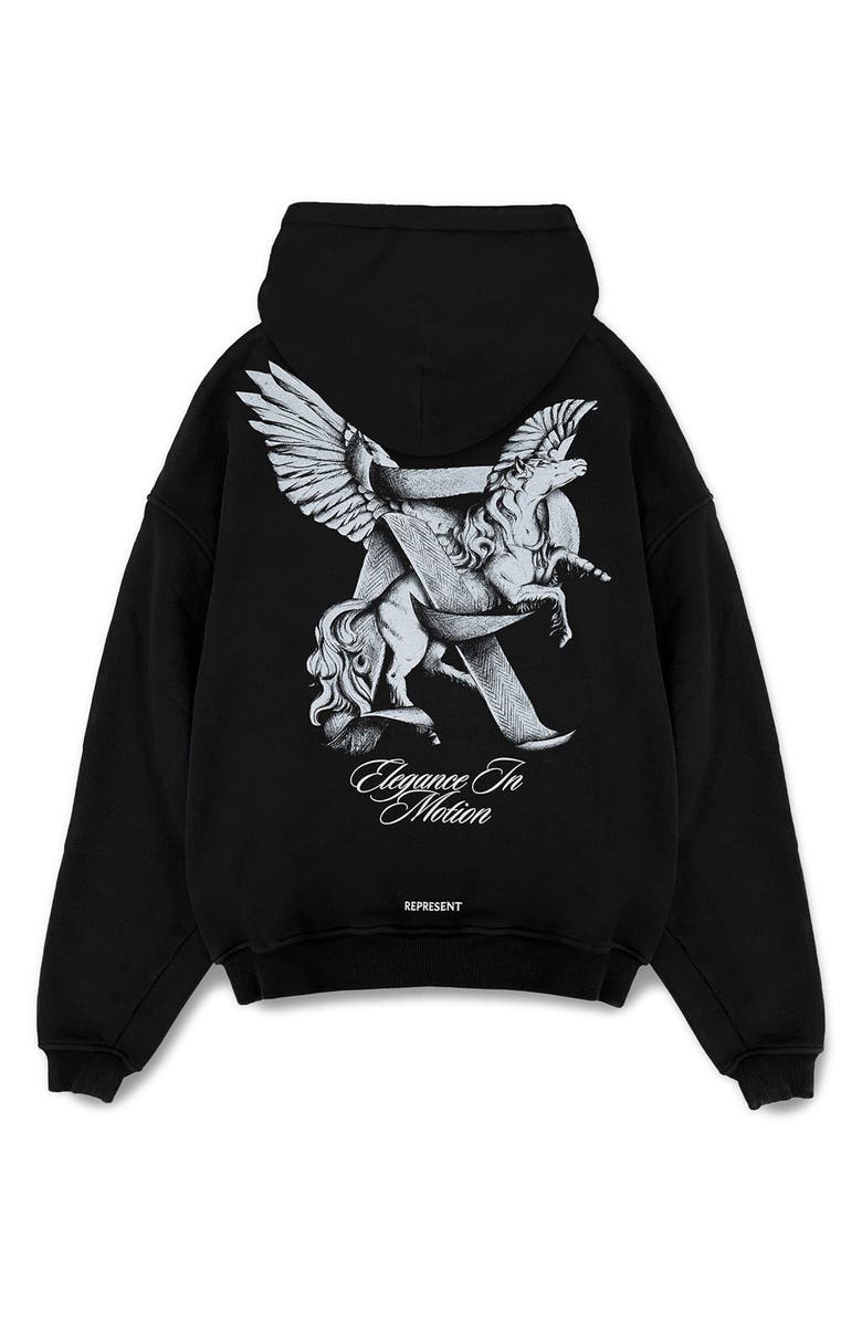 Represent Elegance in Motion Cotton Graphic Hoodie, Alternate, color, 