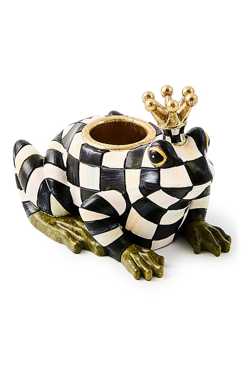 Frog Prince Candleholder, Main, color, BLACK