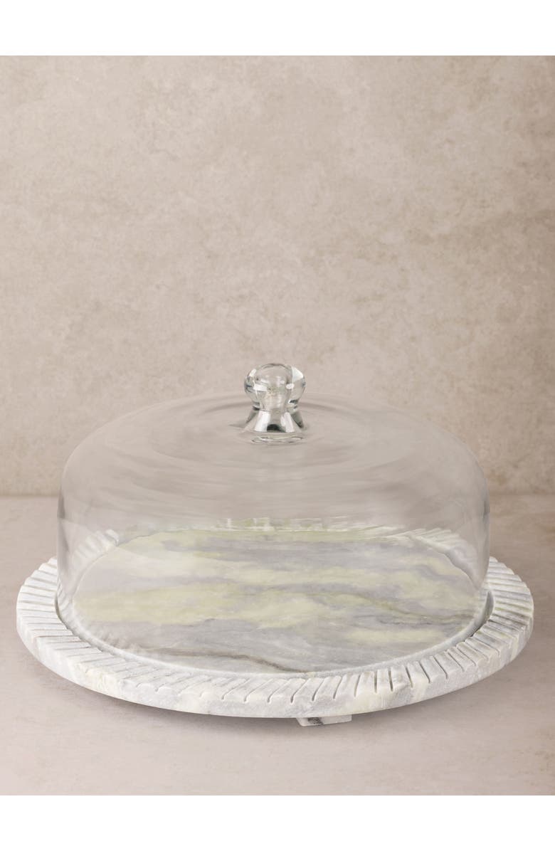 GAURI KOHLI Blinq Green Onyx Serving Board with Cloche, Main, color, Green