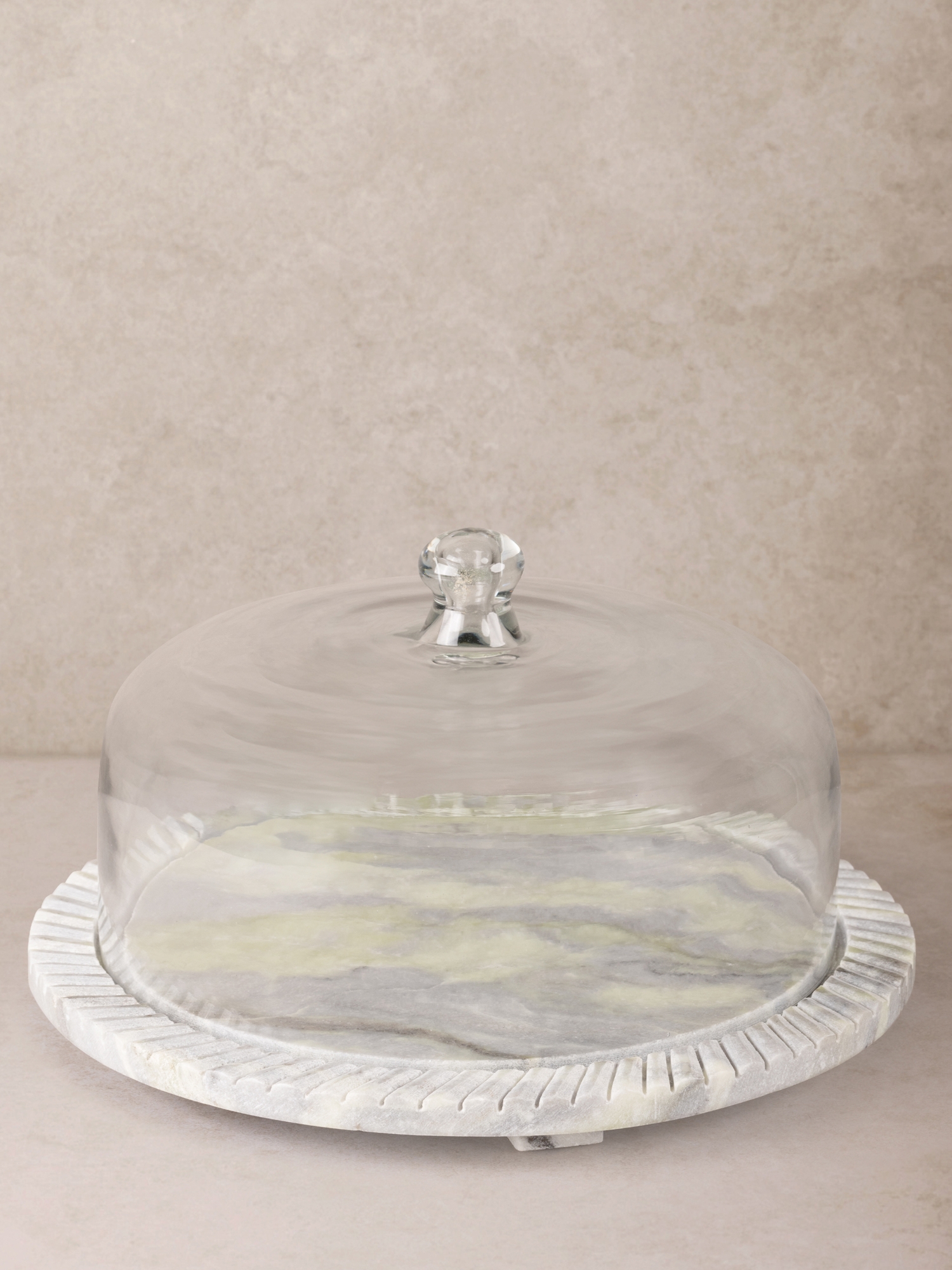 GAURI KOHLI Blinq Green Onyx Serving Board with Cloche - Green, Large