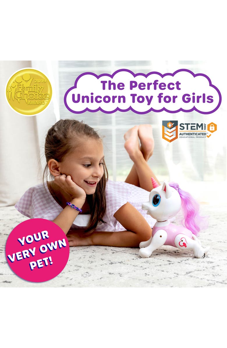 Power Your Fun Robo Pets Unicorn Toy, Alternate, color, White, Pink