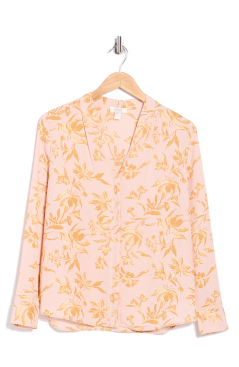 V-Neck Long Sleeve Top