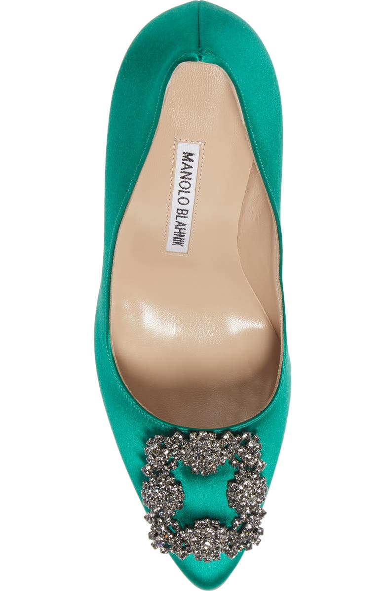 Manolo Blahnik Hangisi Crystal Buckle Pump, Alternate, color,