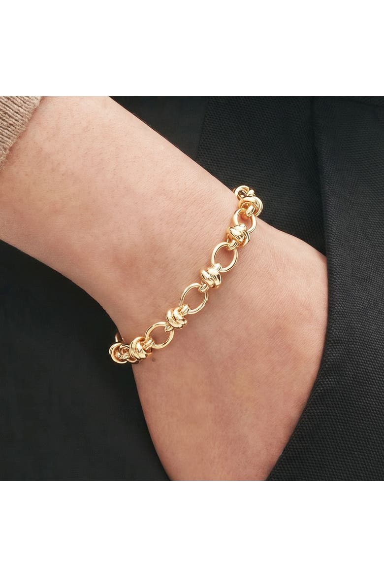 Knot Link Bracelet, Alternate, color, Gold Plated Sterling Silver