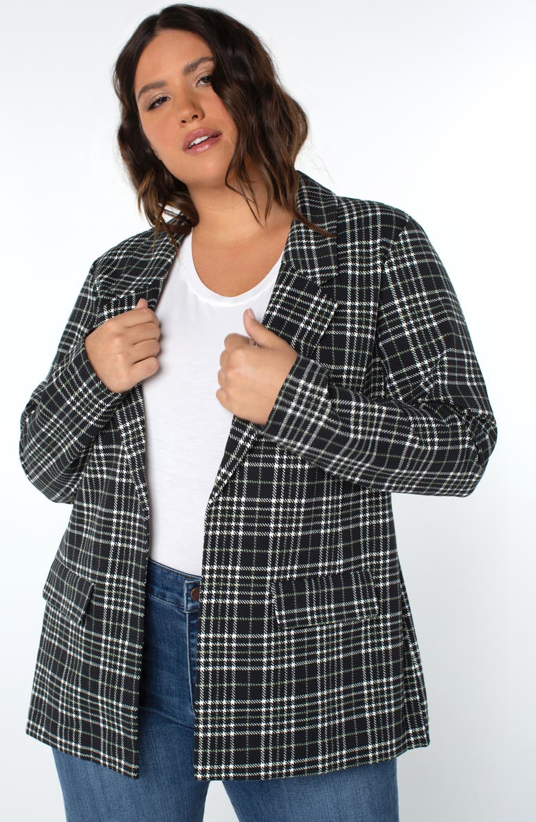 Liverpool Los Angeles Plaid Boyfriend Blazer, Alternate, color,