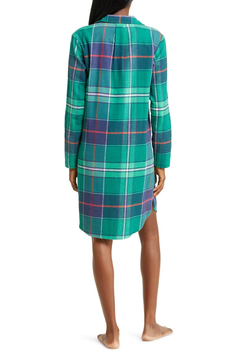 Matching Family Moments Cotton Flannel Nightshirt, Alternate, color, GREEN EVERGREEN JOLLY PLAID