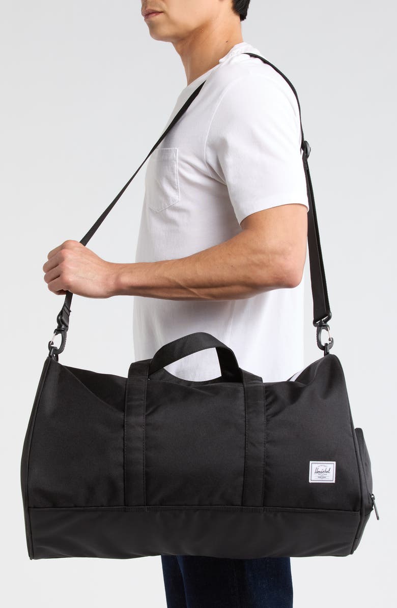 Herschel Supply Co. Novel Recycled Polyester Duffle Bag, Alternate, color, Black