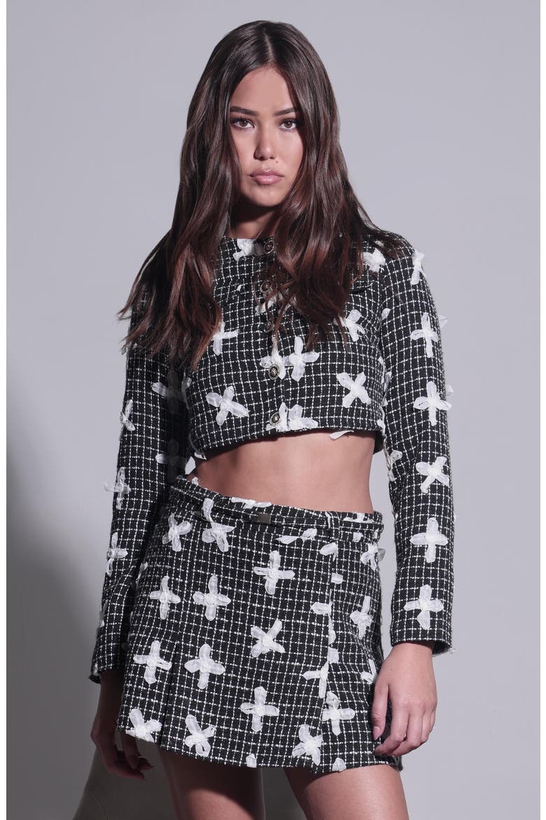 Daniella Tweed Miniskirt, Alternate, color, FLEUR TWEED