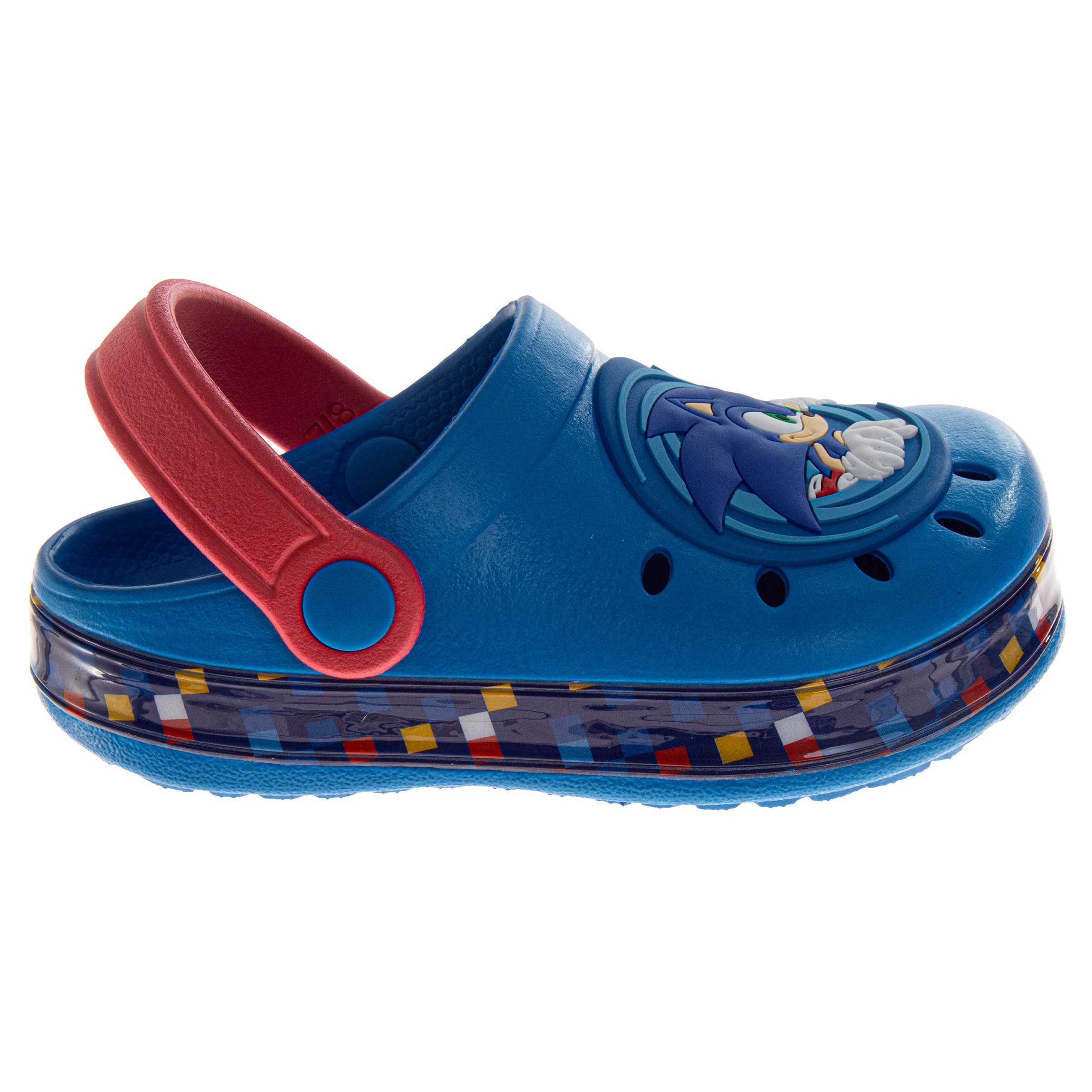 Sonic the Hedgehog Clogs, Alternate, color, Blue Red