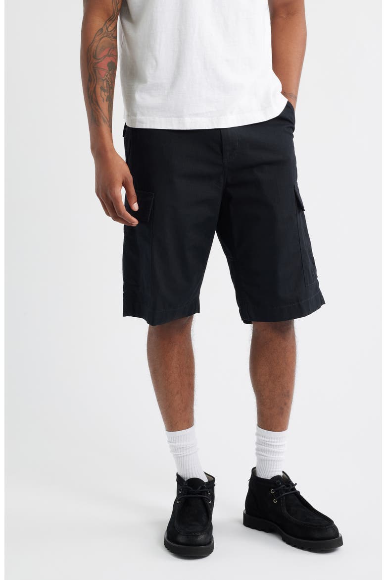 Cotton Ripstop Cargo Shorts, Main, color, BLACK (RINSED)