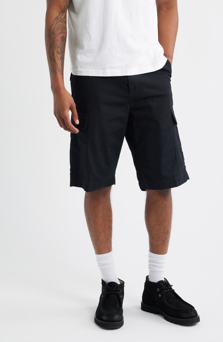 Carhartt Work In Progress Cotton Ripstop Cargo Shorts, Main, color, Black (Rinsed)