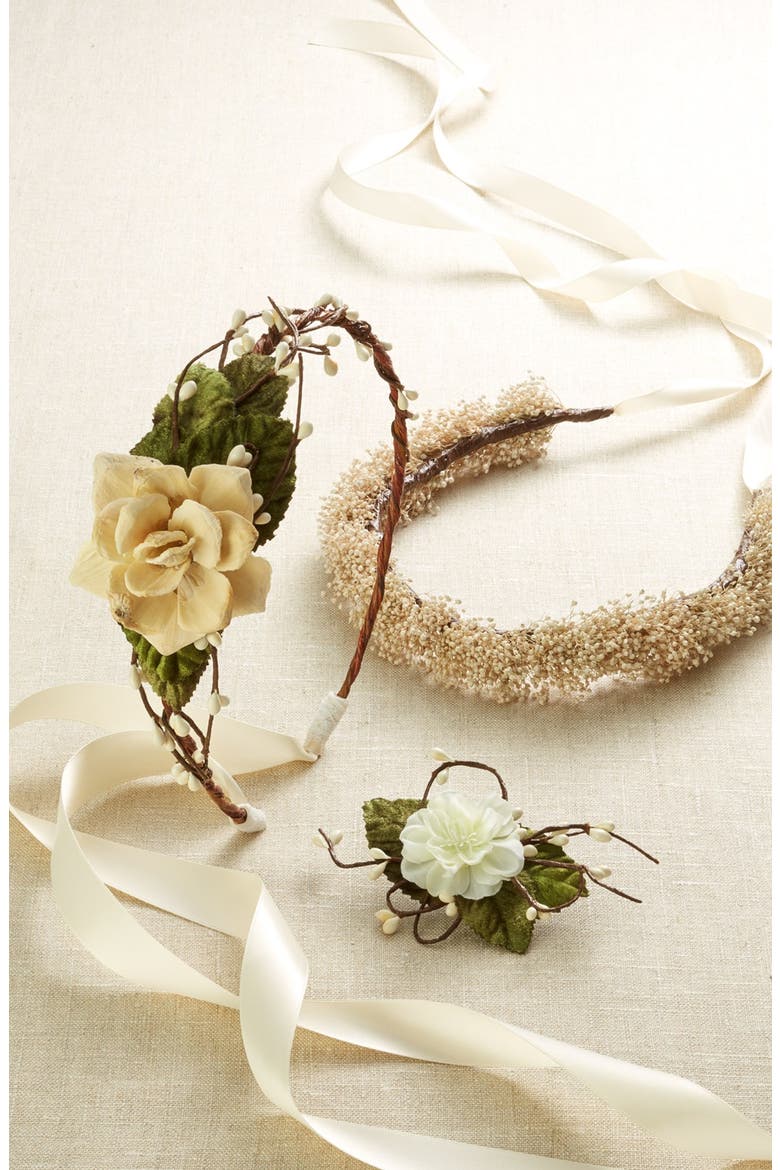 Baby's Breath Crown, Alternate, color, WHITE