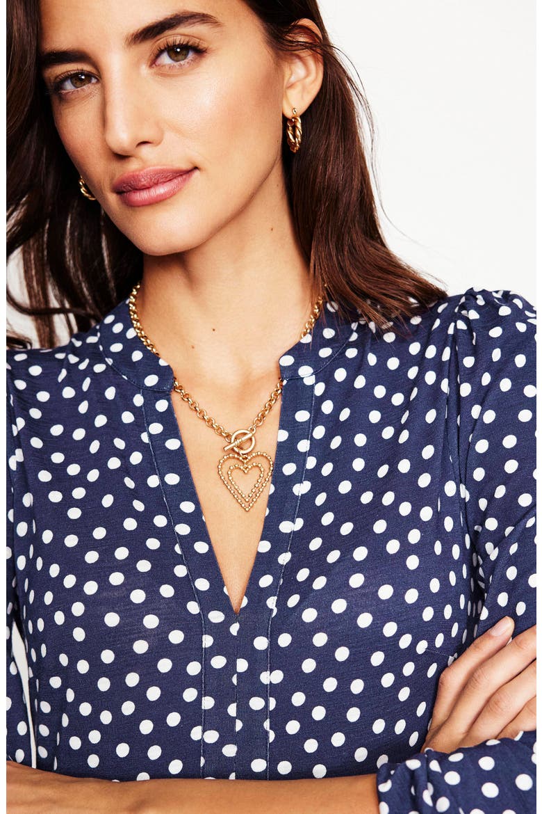Naomi Relaxed Jersey Dress, Alternate, color, FRENCH NAVY ABSTRACT DOT