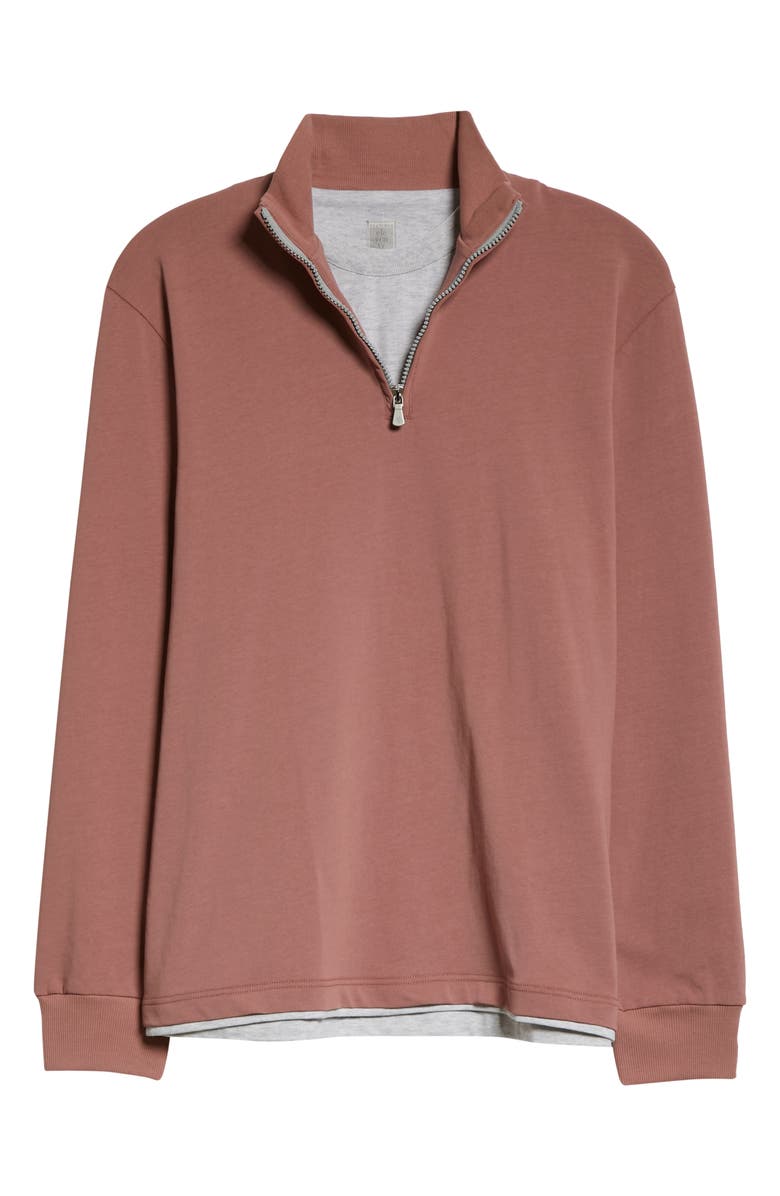 Eleventy Layered Quarter Zip Pullover, Alternate, color, 