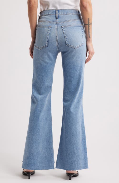 Frame The Icon Raw Hem Flare Jeans In Lark Raw After