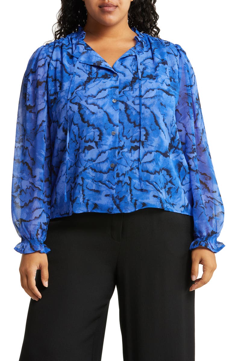 Halogen<sup>®</sup> Tie Neck Blouse, Main, color, 