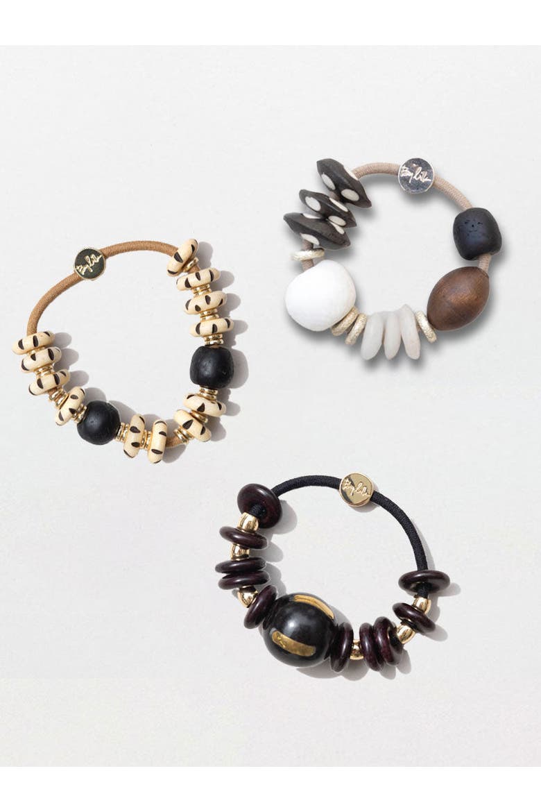Limo Capsule Bracelet Hairtie, Alternate, color, Black And Gold