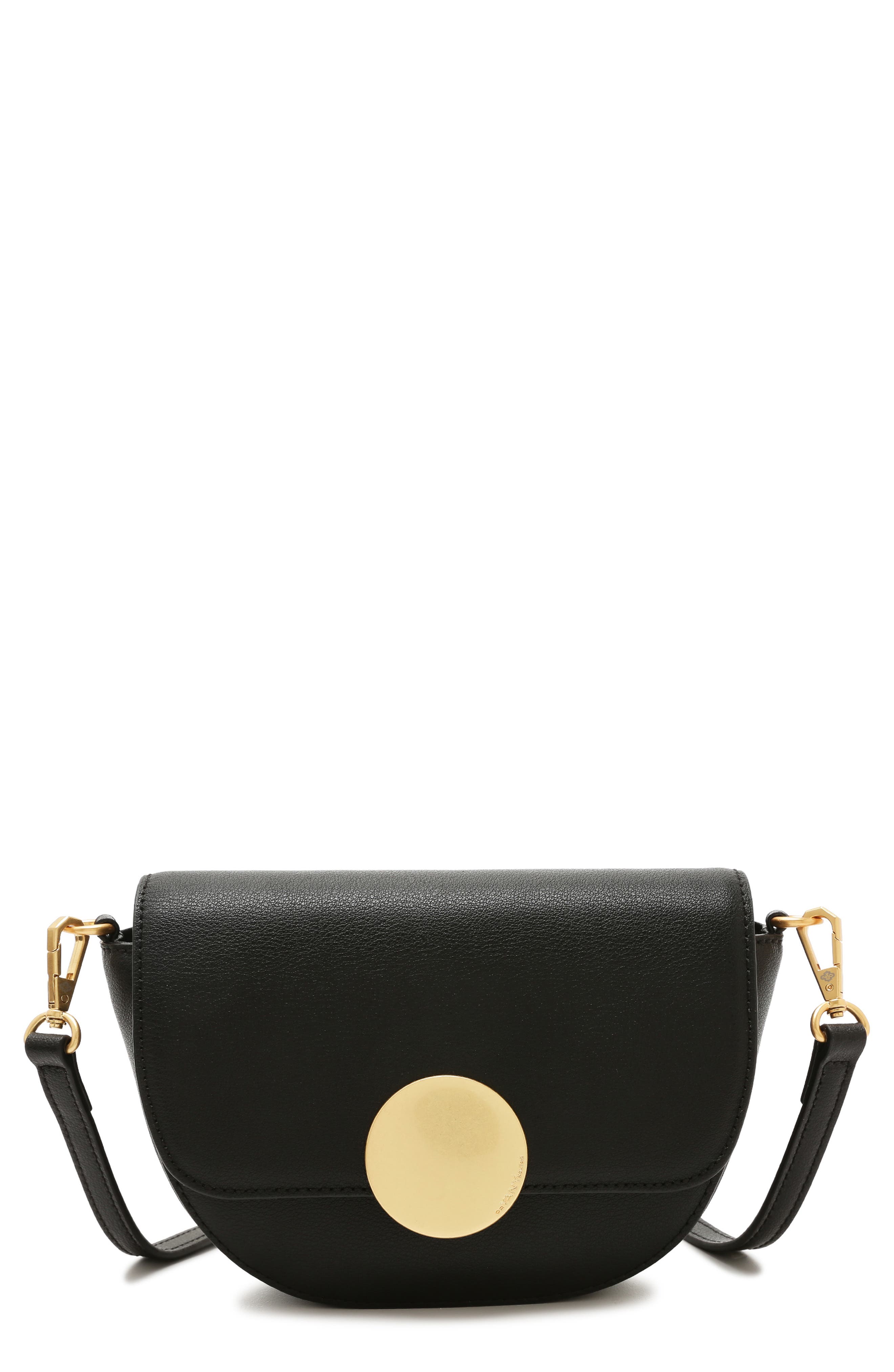 Oryany Lottie Leather Saddle Crossbody Bag, Main, color, Black