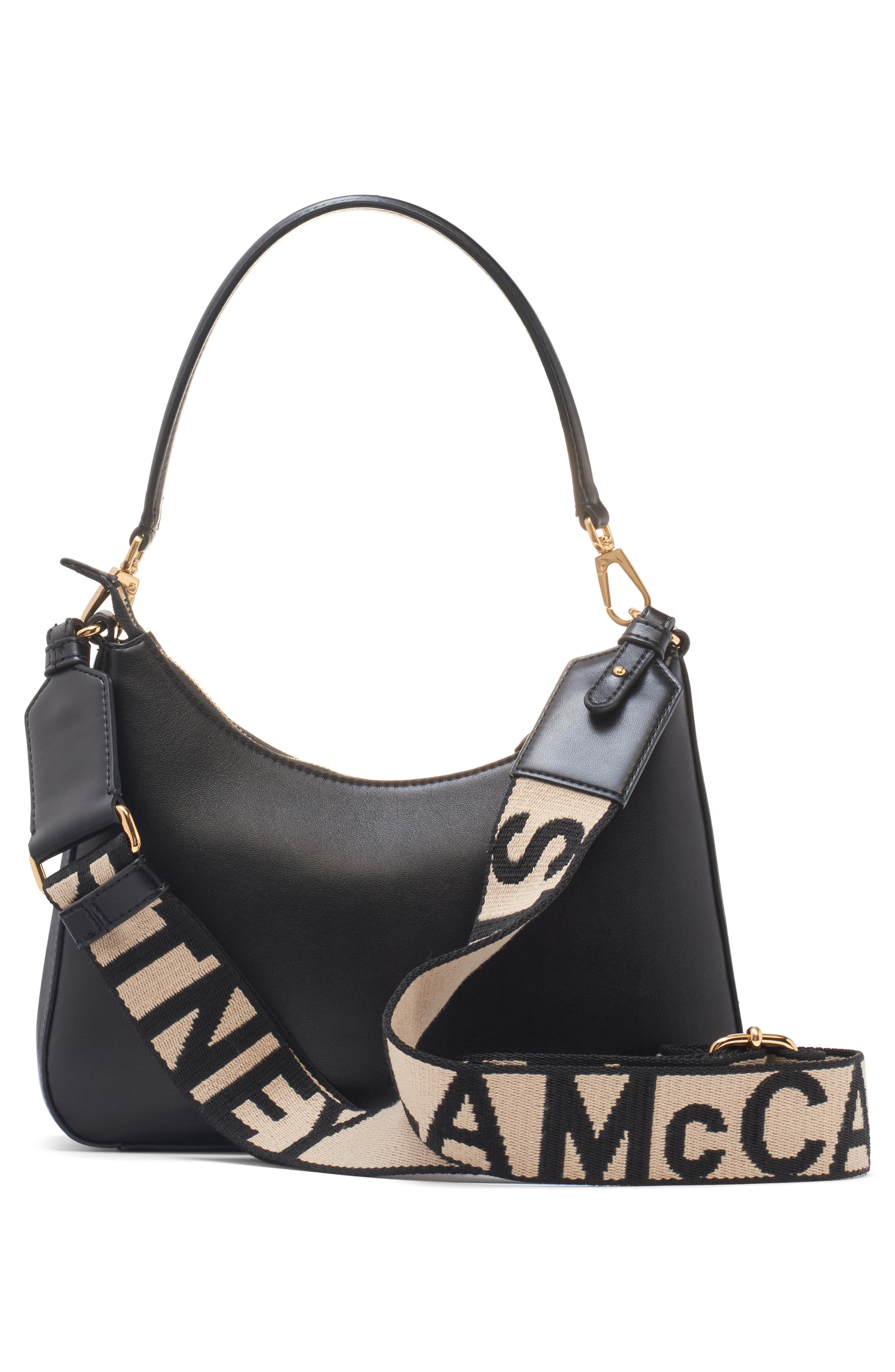 Stella McCartney Small Logo Leather Shoulder Bag, Alternate, color, 