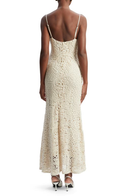 Bardot Adoni Crochet Midi Dress In Light Beige