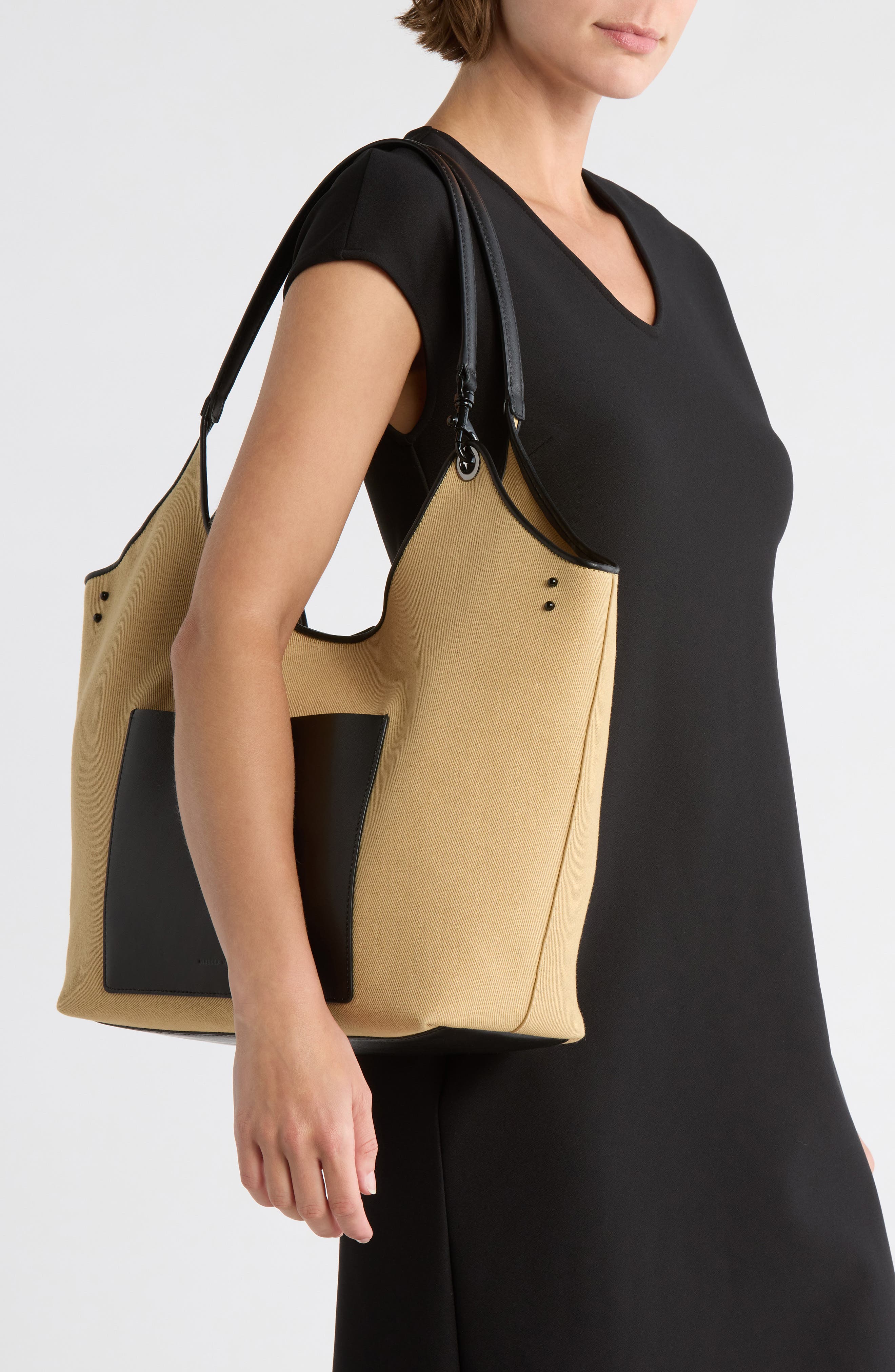 Rebecca Minkoff The Perfect Tote Bag, Alternate, color, Seasame/ Black