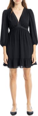 MAX STUDIO V-Neck Three-Quarter Sleeve Minidress