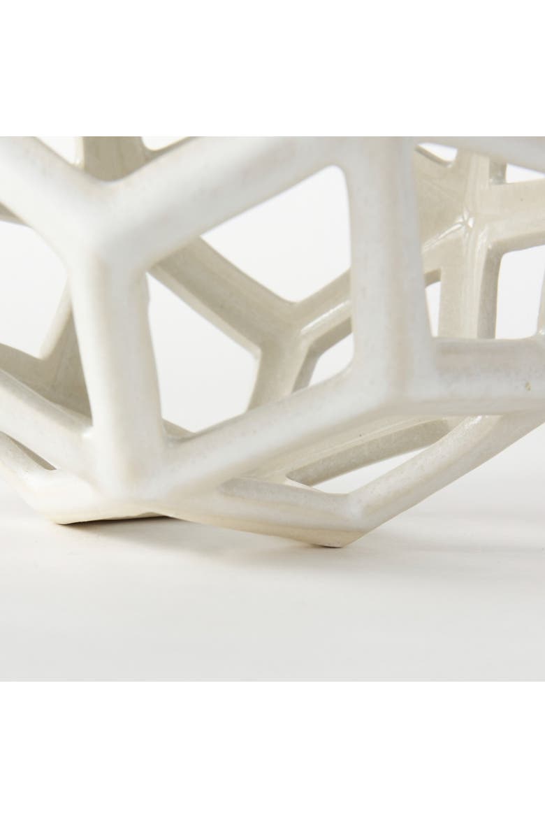 Geom Ceramic Geometric  Object, Alternate, color, White