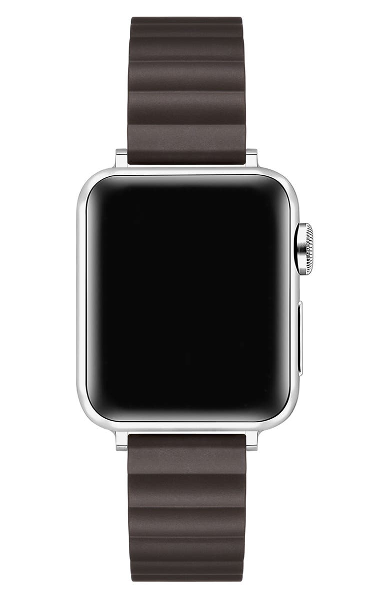 The Posh Tech Silicone Apple Watch<sup>®</sup> Watchband, Alternate, color, Dark Coffee