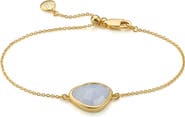 Monica Vinader 18K Gold Vermeil Siren Blue Lace Agate Nugget Bracelet