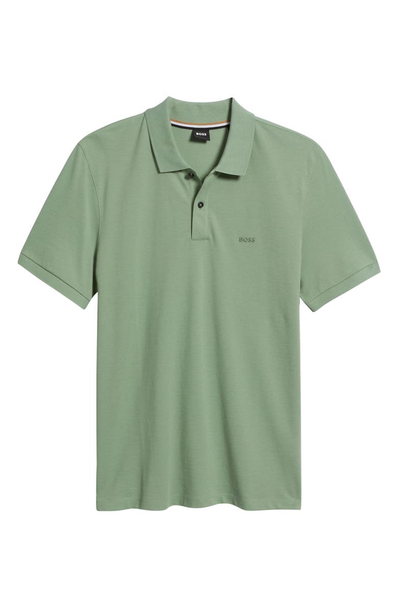 BOSS Pallas Cotton Polo, Alternate, color, Green Ii