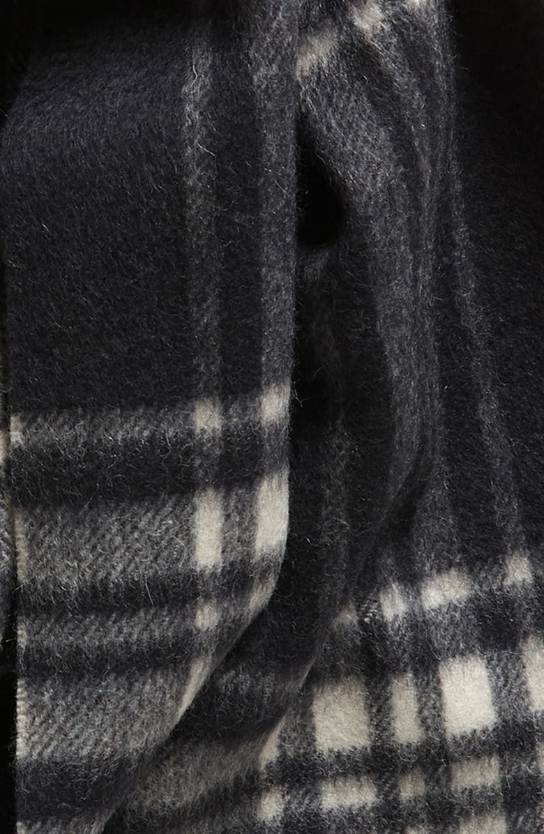 Faherty Charcoal Plaid Lambswool Fringe Scarf, Alternate, color, Charcoal