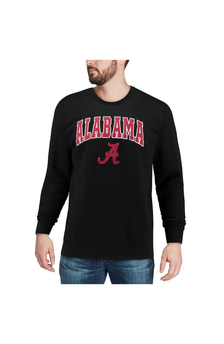 COLOSSEUM Men's Colosseum Black Alabama Crimson Tide Arch & Logo Crew Neck Sweatshirt, Alternate, color, Black
