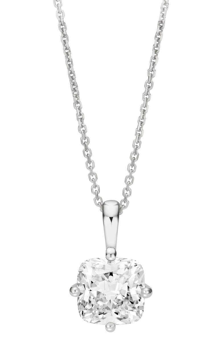 LIGHTBOX 2-Carat Lab-Grown Cushion Cut Diamond Pendant Necklace, Main, color, 