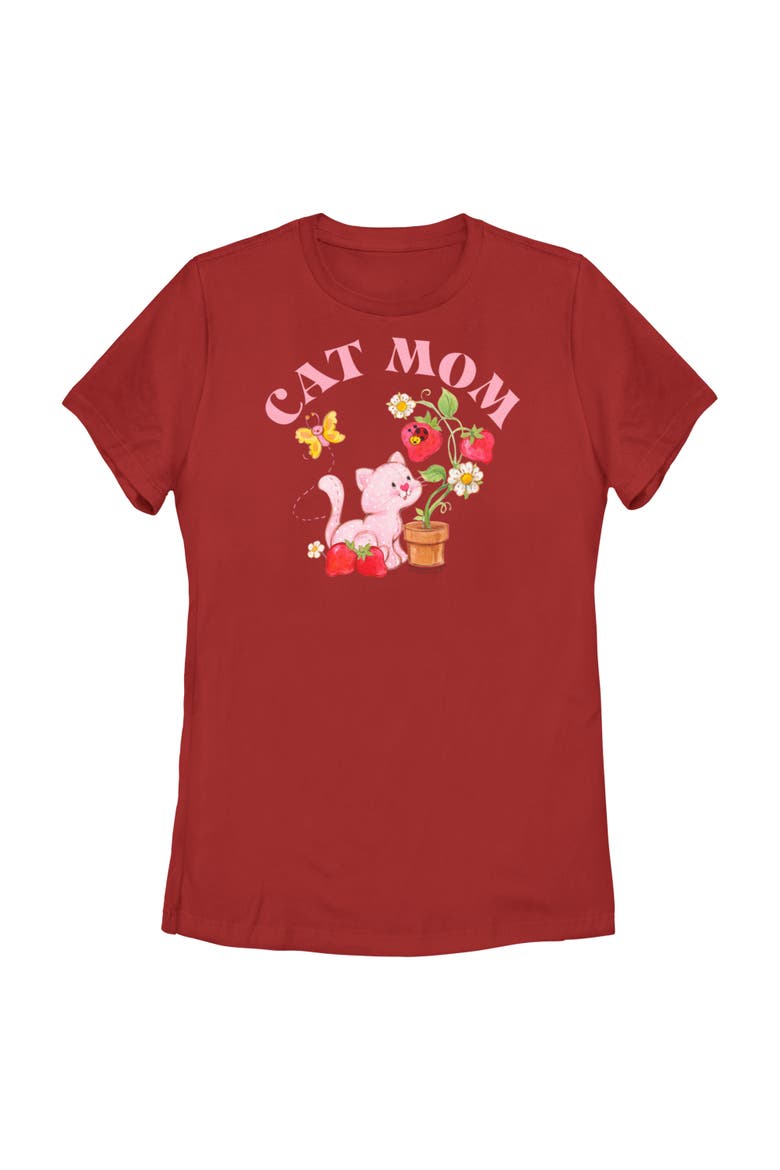 Women's Strawberry Shortcake Cat Mom  Graphic T-Shirt, Main, color, Red