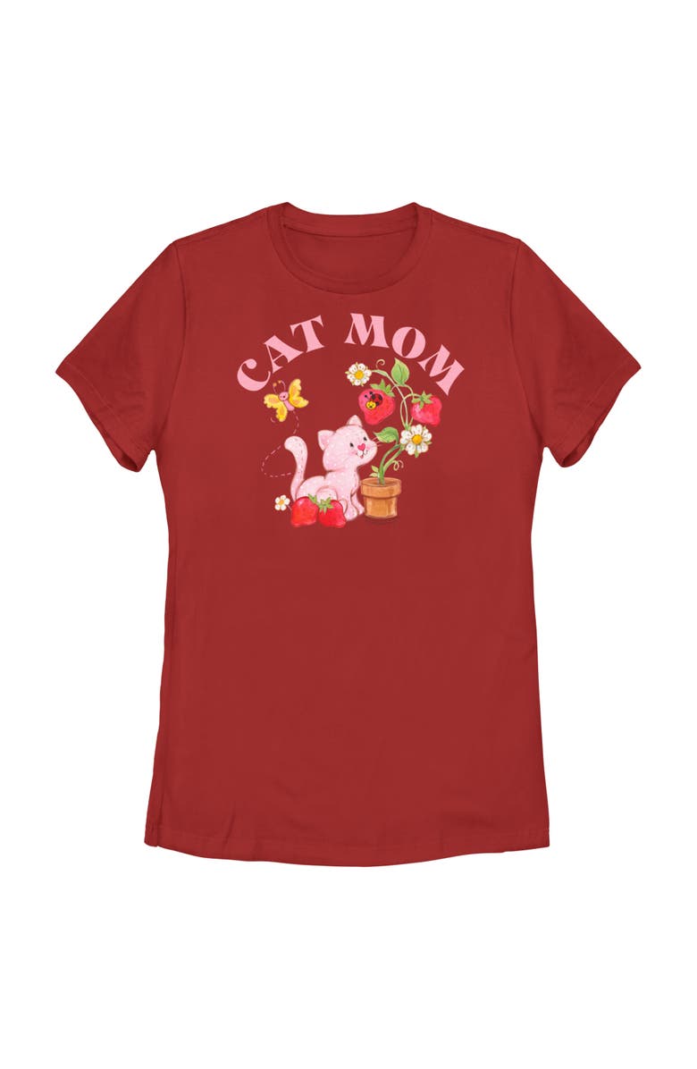 Strawberry Shortcake Women's Strawberry Shortcake Cat Mom  Graphic T-Shirt, Main, color, Red