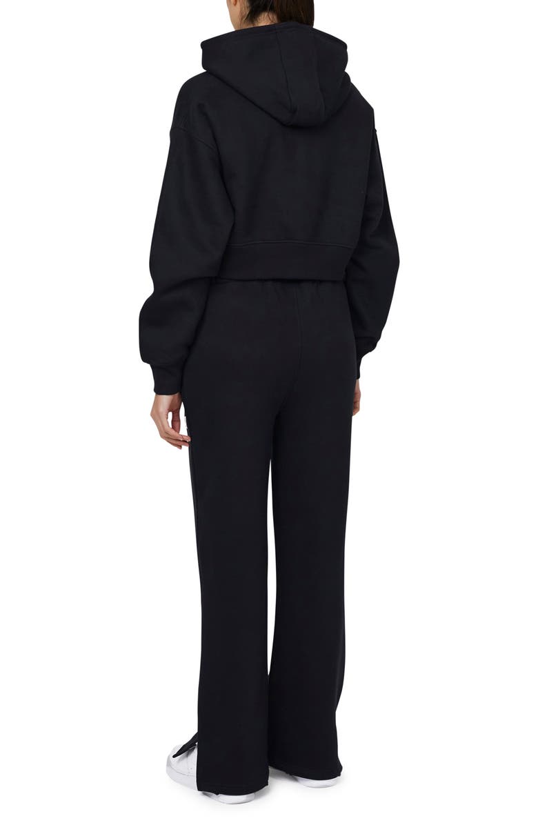 Good For Nothing Funk Relaxed Crop Zip Hoodie, Alternate, color, Black