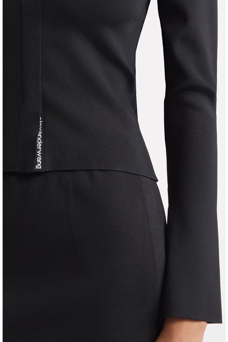 Long Sleeve Fixed Placket Polo Sweater, Alternate, color, BLACK
