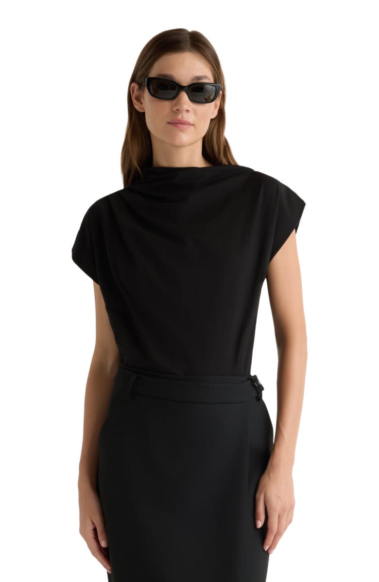 Modern Citizen Kenny Asymmetric Neck Tee, Alternate, color, Black