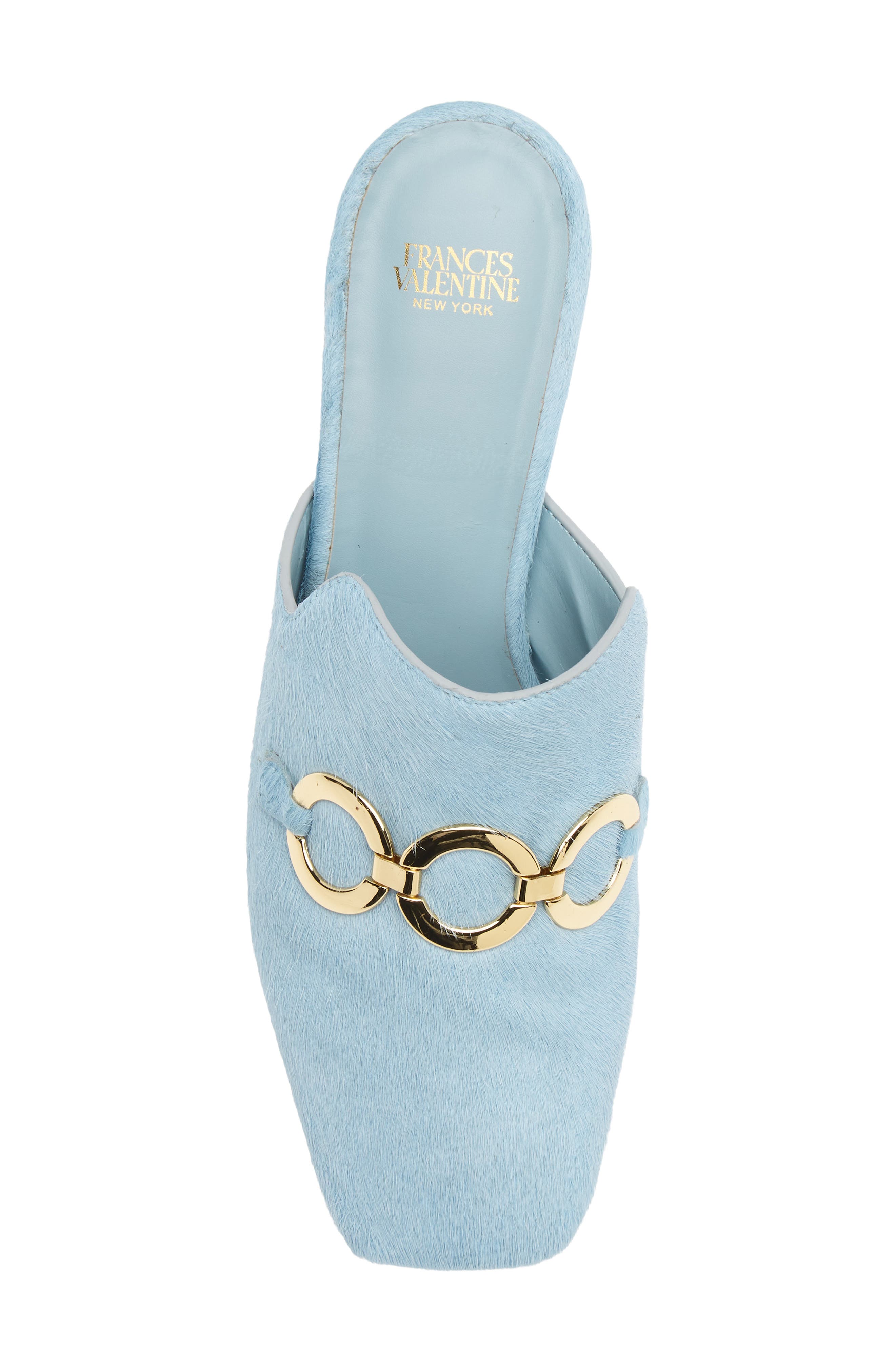 Natty Genuine Calf Hair Heeled Mule, Alternate, color, LIGHT BLUE