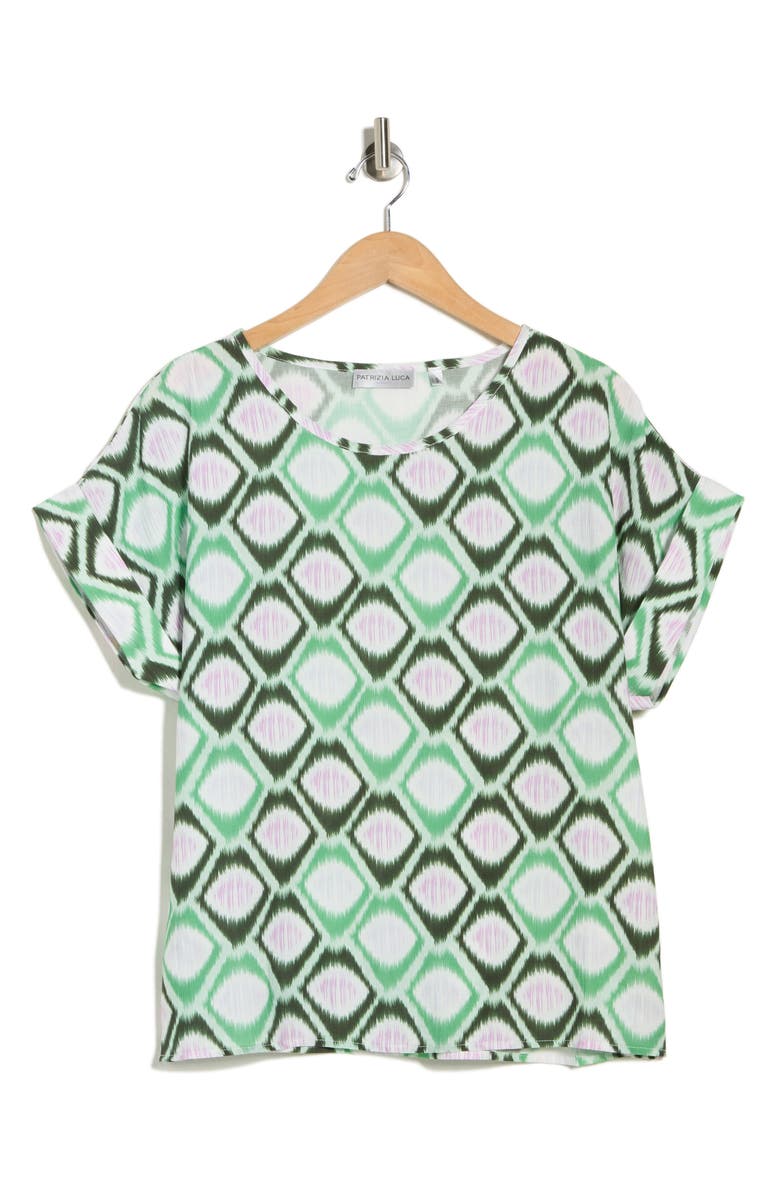 PATRIZIA LUCA Honeycomb Print Top, Main, color, Lime